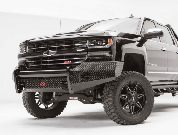 Fab Fours - Fab Fours CS16-K3861-1 Black Steel Front Bumper No Guard Chevy Silverado 1500 2016-2018