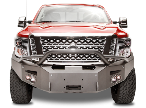 Fab Fours - Fab Fours NT16-F3752-1 Winch Front Bumper with Pre-runner Bar Nissan Titan 2016-2017