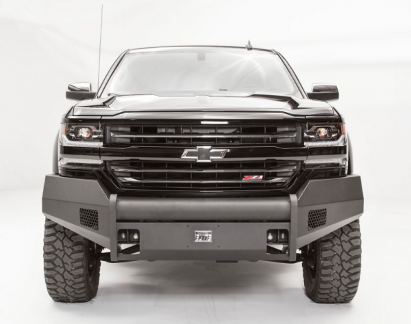 Fab Fours - Fab Fours CS16-R3861-1 Black Steel Elite Smooth Front Bumper No Guard Chevy Silverado 1500 2016-2018