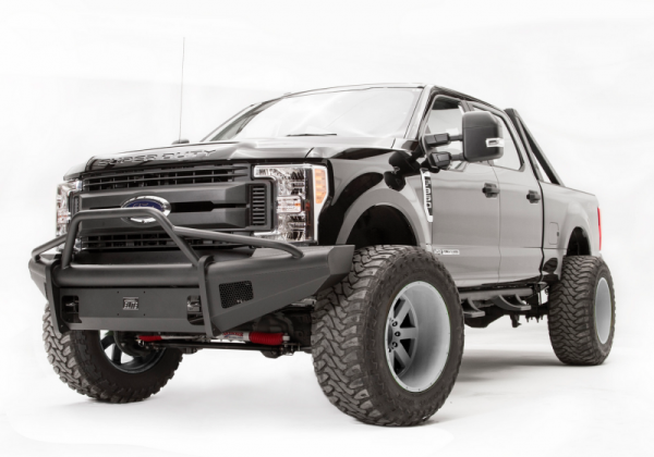 Fab Fours - Fab Fours FS17-Q4162-1 Black Steel Elite Smooth Front Bumper Pre-Runner Ford F250/F350 2017-2018