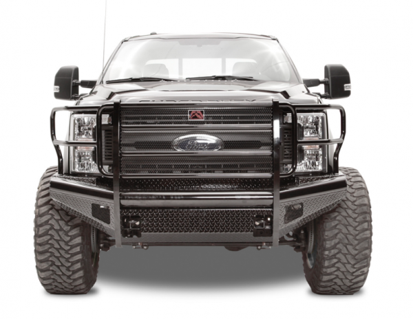 Fab Fours - Fab Fours FS17-S4160-1 Black Steel Front Bumper Full Grille Guard Ford F250/F350 2017-2018