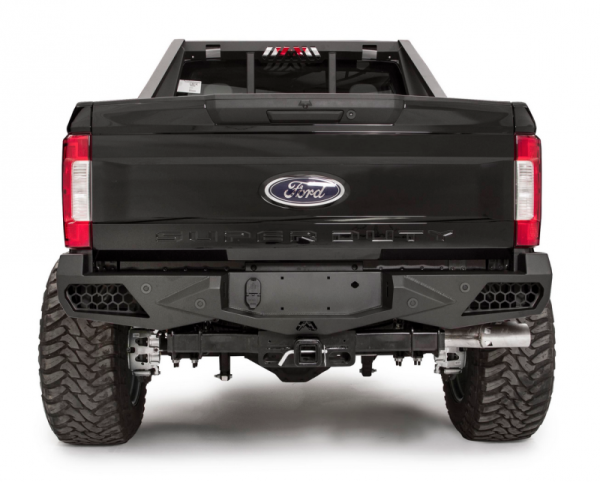 Fab Fours - Fab Fours FS17-E4151-1 Vengeance Rear Bumper with Sensor Holes Ford F250/F350 2017-2018