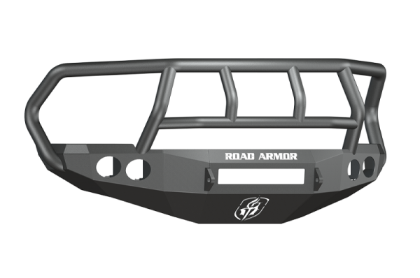 Road Armor - Road Armor 40802B-NW Front Stealth Non-Winch Bumper with Round Light Holes + Titan II Guard Dodge RAM 2500/3500 2010-2018