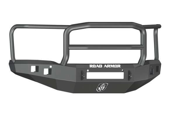 Road Armor - Road Armor 214R5B-NW Front Stealth Non-Winch Bumper with Square Light Holes + Lonestar Guard GMC Sierra 1500 2014-2016