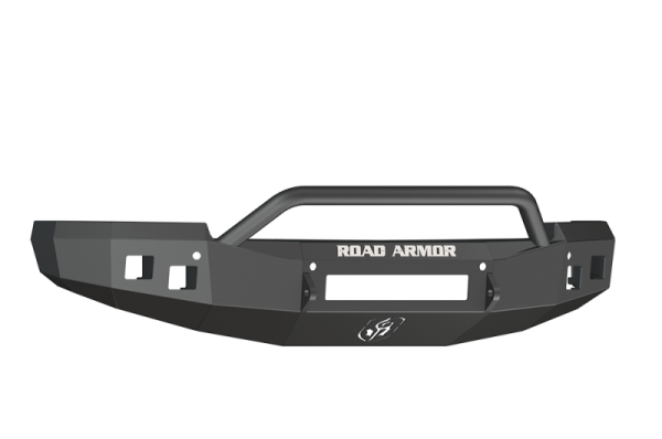 Road Armor - Road Armor 314R4B-NW Front Stealth Non-Winch Bumper with Square Light Holes + with Pre-Runner Guard Chevy Silverado 1500 2014-2015