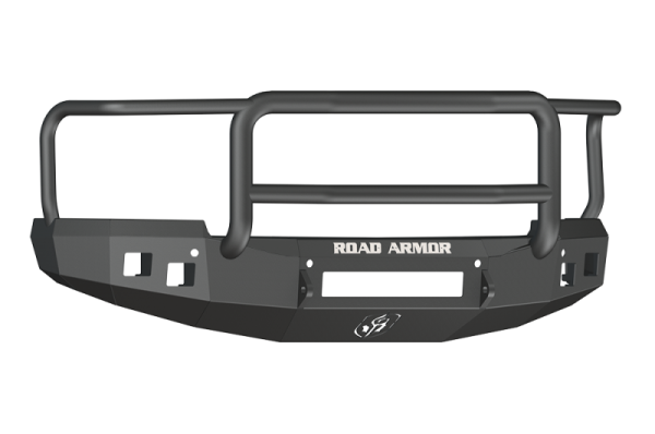 Road Armor - Road Armor 314R5B-NW Front Stealth Non-Winch Bumper with Square Light Holes + with Lonestar Guard Chevy Silverado 1500 2014-2015