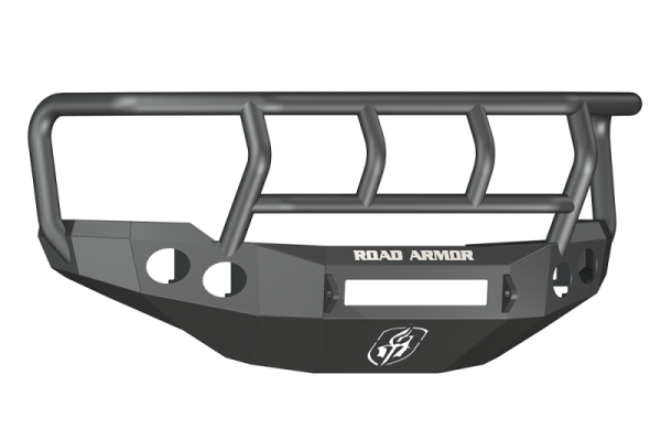 Road Armor - Road Armor 38202B-NW Front Stealth Non-Winch Bumper with Round Light Holes + with Titan II Guard Chevy Silverado 2500/3500 2011-2014
