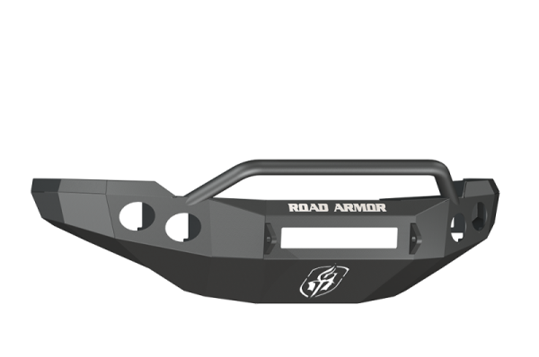 Road Armor - Road Armor 38204B-NW Front Stealth Non-Winch Bumper with Round Light Holes + with Pre-Runner Guard Chevy Silverado 2500/3500 2011-2014