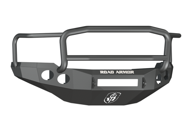 Road Armor - Road Armor 38205B-NW Front Stealth Non-Winch Bumper with Round Light Holes + with Lonestar Guard Chevy Silverado 2500/3500 2011-2014