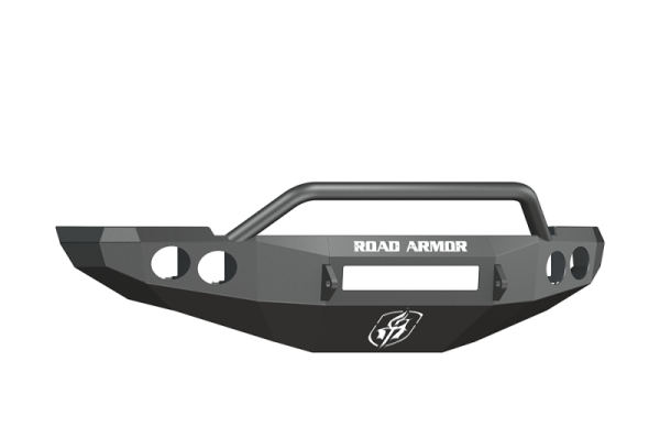 Road Armor - Road Armor 40804B-NW Front Stealth Non-Winch Bumper with Round Light Holes + Pre-Runner Guard Dodge RAM 2500/3500 2010-2018