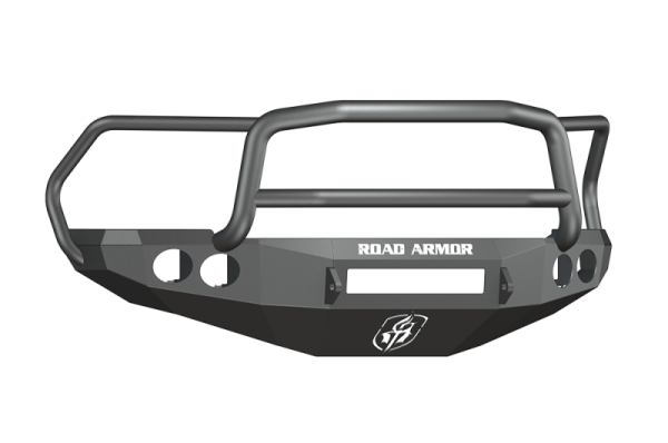 Road Armor - Road Armor 40805B-NW Front Stealth Non-Winch Bumper with Round Light Holes + Lonestar Guard Dodge RAM 2500/3500 2010-2018