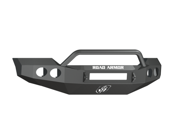 Road Armor - Road Armor 61104B-NW Front Stealth Non-Winch Bumper with Round Light Holes + Pre-Runner Guard Ford F250/F350 2011-2016