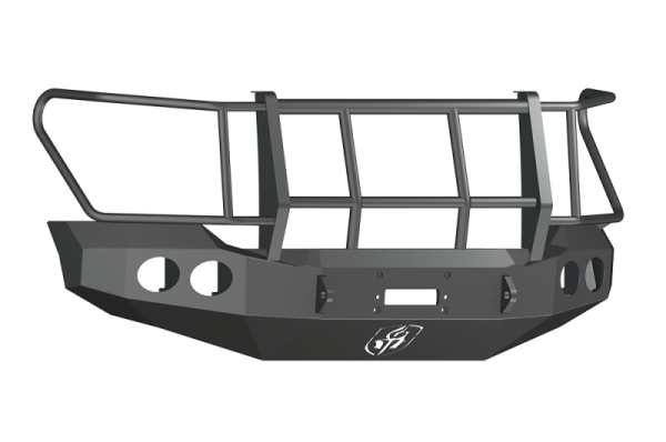 Road Armor - Road Armor 61106B Front Stealth Winch Bumper with Round Light Holes + Foreman Guard and Round Light Holes Ford F250/F350 2011-2016