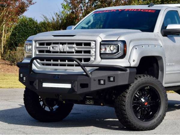 Hammerhead Bumpers - Hammerhead 600-56-0436 Low Profile Front Bumper with Pre-Runner Guard and Square Light Holes GMC Sierra 1500 2016-2017