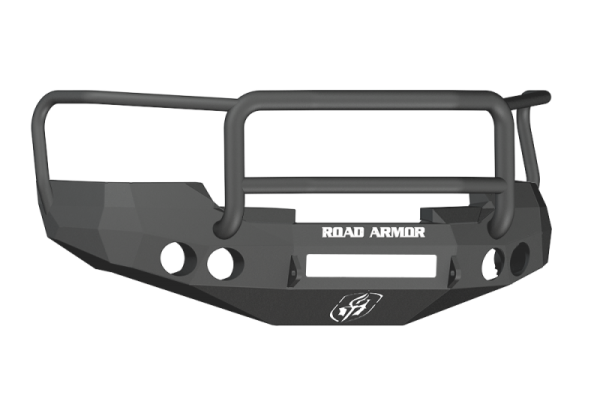 Road Armor - Road Armor 37705B-NW Front Stealth Non-Winch Bumper with Round Light Holes and Lonestar Guard Chevy Silverado 1500 2007-2013