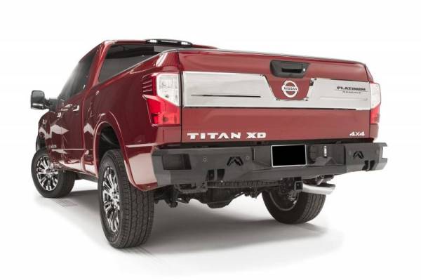 Fab Fours - Fab Fours NT16-W3751-1 Premium Rear Bumper with Sensors Nissan Titan XD 2016-2017