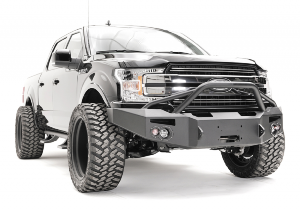 Fab Fours - Fab Fours FF18-H4552-1 Premium Winch Bumper with Pre-Runner Guard Ford F150 2018-2019