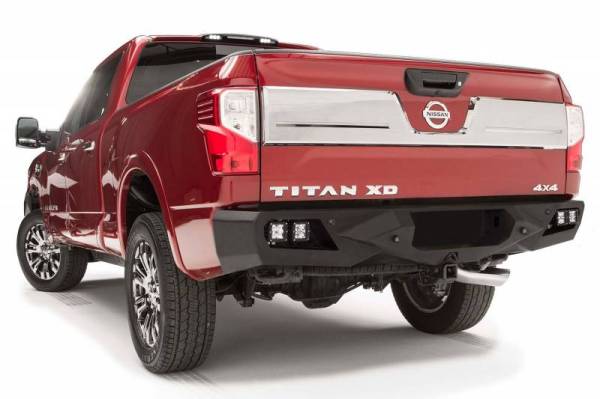 Fab Fours - Fab Fours NT16-E3751-1 Vengeance Rear Bumper with Sensor Holes Nissan Titan XD 2016-2017