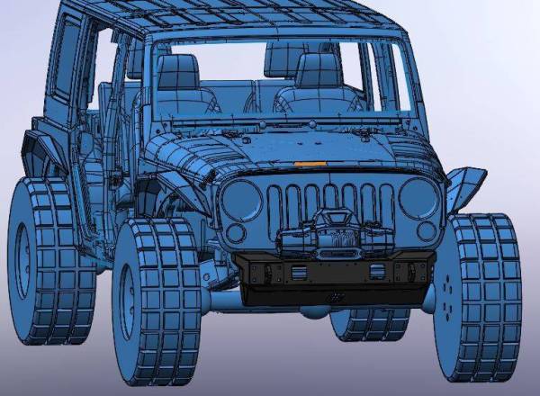 Hammerhead Bumpers - Hammerhead 600-56-0698 Minimalist Front Bumper with Oem Fog Holes Jeep Wrangler JK 2007-2018