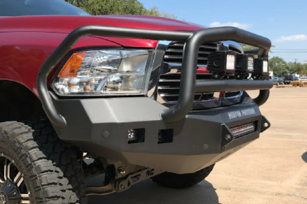 Road Armor - Road Armor 413F5B Front Stealth Winch Bumper with Square Light Holes + Lonestar Guard Dodge RAM 1500 2013-2018