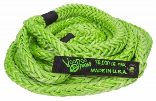 VooDoo Offroad - VooDoo Offroad 1300002 7/8" x 30' Truck/Jeep Kinetic Recovery Rope Green with rope bag