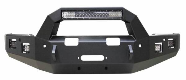 Backwoods - Backwoods BWCFV2-101XXIIB Brute Front Bumper with Bull Bar LED and Winch Ready with Sensor Holes Chevy Silverado 2500HD/3500 2015-2019