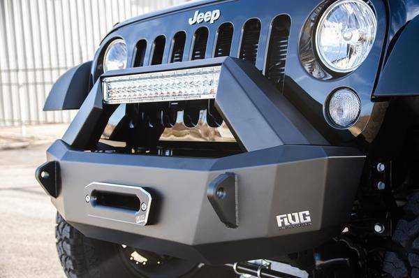 Flog Industries - Flog Industries FISD-JJK-0718F-STBY-WR Front Stubby Winch Bumper Jeep Wrangler JK 2007-2018