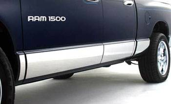 GO Industries - Go Industries 7796 Stainless Steel Rocker Panel Molding for (2007 - 2011) GMC Sierra 1500 Crew Cab Short Bed 69.3" Bed
