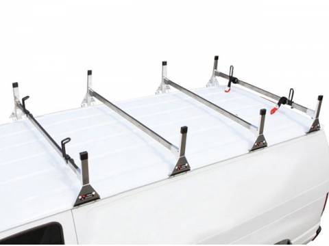Vantech - Vantech H2187W Universal 1 Bar System White Steel (84-87 Inch Wide) Drilling Required