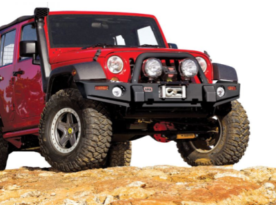 ARB 4x4 Accessories - ARB 3450230 Front Deluxe Bull Bar Winch Bumper with Fog Lamp Holes Jeep Wrangler JK 2007-2018 - Image 3