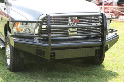 Fab Fours - Fab Fours DR10-S2960-1 Black Steel Front Bumper Full Grille Guard Dodge RAM 2500/3500 2010-2018 - Image 2