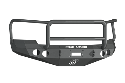 Road Armor - Road Armor 37205B Front Stealth Winch Bumper with Round Light Holes + Lonestar Guard Chevy Silverado 2500HD/3500 2007-2010 - Image 1