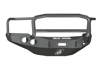 Road Armor - Road Armor 38205B Front Stealth Winch Bumper with Round Light Holes + Lonestar Guard Chevy Silverado 2500HD/3500 2011-2014 - Image 1