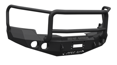 Road Armor - Road Armor 38205B Front Stealth Winch Bumper with Round Light Holes + Lonestar Guard Chevy Silverado 2500HD/3500 2011-2014 - Image 2