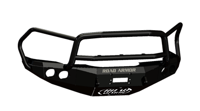 Road Armor - Road Armor 44045B Front Stealth Winch Bumper with Round Light Holes + Lonestar Guard Dodge Ram 2500/3500 2003-2005 - Image 2