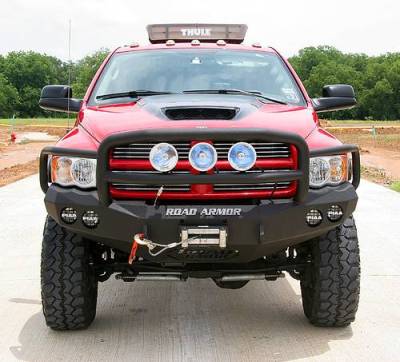 Road Armor - Road Armor 44065B Front Stealth Winch Bumper with Round Light Holes + Lonestar Guard Dodge Ram 2500/3500 2006-2009 - Image 3