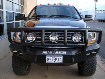 Road Armor - Road Armor 44062B Front Stealth Winch Bumper with Round Light Holes + Titan II Guard Dodge Ram 2500/3500 2006-2009 - Image 2