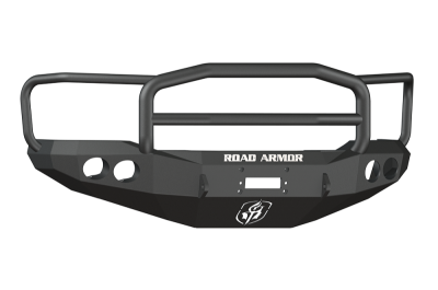 Road Armor - Road Armor 66005B Front Stealth Winch Bumper with Round Light Holes + Lonestar Guard Ford Super Duty 1999-2004 1999-2004 - Image 1