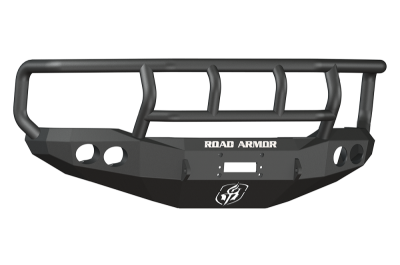 Road Armor - Road Armor 66002B Front Stealth Winch Bumper with Round Light Holes + Titan II Guard Ford Super Duty 1999-2004 1999-2004 - Image 1