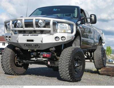 Road Armor - Road Armor 66002B Front Stealth Winch Bumper with Round Light Holes + Titan II Guard Ford Super Duty 1999-2004 1999-2004 - Image 4