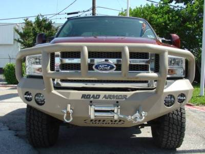 Road Armor - Road Armor 60502B Front Stealth Winch Bumper with Round Light Holes + Titan II Guard Ford Super Duty 2005-2007 - Image 4