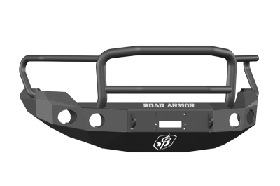 Road Armor - Road Armor 66135B Front Stealth Winch Bumper with Round Light Holes + Lonestar Guard Ford F150 2009-2014 - Image 1