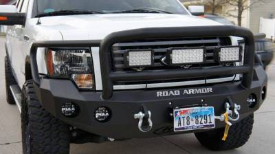 Road Armor - Road Armor 66135B Front Stealth Winch Bumper with Round Light Holes + Lonestar Guard Ford F150 2009-2014 - Image 5