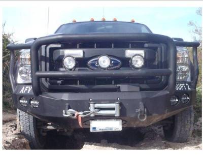 Road Armor - Road Armor 61105B Front Stealth Winch Bumper with Round Light Holes + Lonestar Guard Ford Super Duty 2011-2016 - Image 3