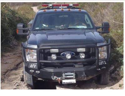 Road Armor - Road Armor 61105B Front Stealth Winch Bumper with Round Light Holes + Lonestar Guard Ford Super Duty 2011-2016 - Image 4