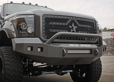 Road Armor - Road Armor 611R0B-NW Front Stealth Non-Winch Bumper with Square Light Holes Ford Super Duty 2011-2016 - Image 3