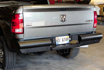 Fab Fours - Fab Fours DR94-U1650-1 Black Steel Elite Smooth Rear Bumper Dodge RAM 2500/3500 1994-2002 - Image 4