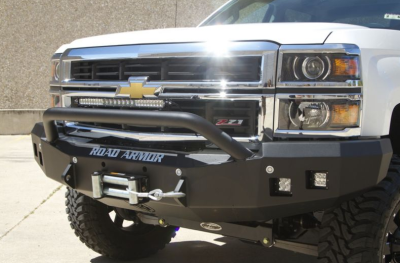 Road Armor - Road Armor 314R4B Front Stealth Winch Bumper with Square Light Holes + Pre-Runner Bar Chevy Silverado 1500 2014-2015 - Image 2