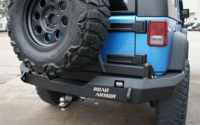 Road Armor - Road Armor 508R0B-TC Rear Stealth Bumper with Tire Carrier 37" Capacity Jeep Wrangler JK 2007-2018 - Image 2