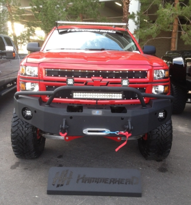 Hammerhead Bumpers - Hammerhead 600-56-0212 Winch Front Bumper with Pre-Runner and Sensor Holes Chevy Silverado 1500 2014-2015 - Image 2